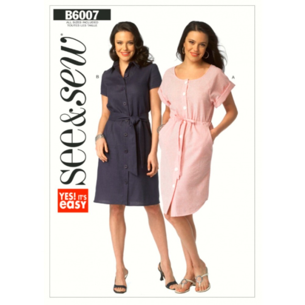 See & Sew 6007 - Misses Dresses and Belt - Size 8-10-12-14-16